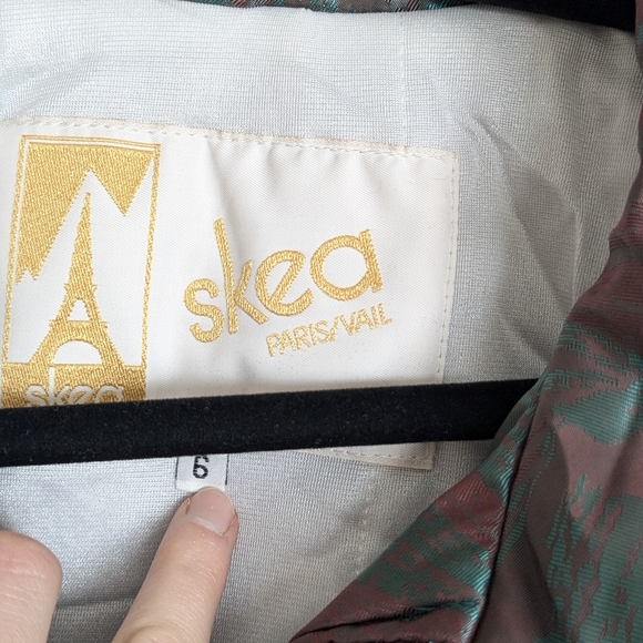 Skea Paris-Vail One Piece Ski Snowboard Suit Womens 6 80s Shimmer Belted (Rare) - Picture 10 of 14